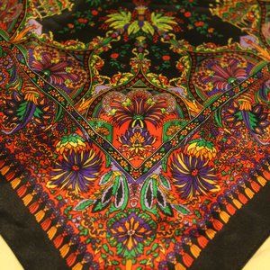 Vintage silk scarf for women accessories wrap shaw